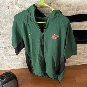 Nike Green and Black Short-Sleeve Hoodie zip-up FAMU men’s xl therma-fit dri-fit